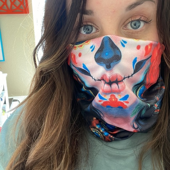 Sugar Skull Face Shield - Picture 3 of 4